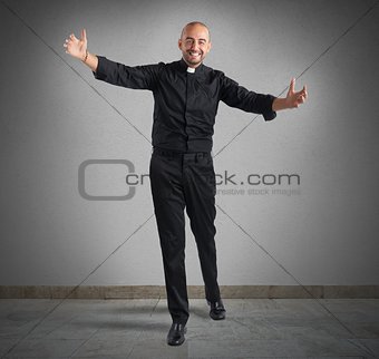 Cheerful priest