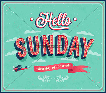 Hello Sunday typographic design.
