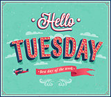 Hello Tuesday typographic design.