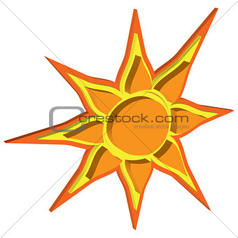 Vector sun with a volumetric effect