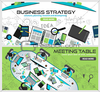 Flat Style Design Concepts for business strategy, finance