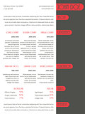 Simplistic resume curriculum vitae template with red stripes