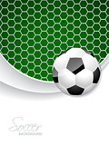 Soccer brochure design with ball and net
