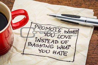 Promote what you love on napkin