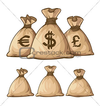 Cartoon full sacks with money