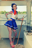 Sailor with a mop
