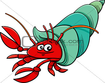 sea hermit crab cartoon illustration