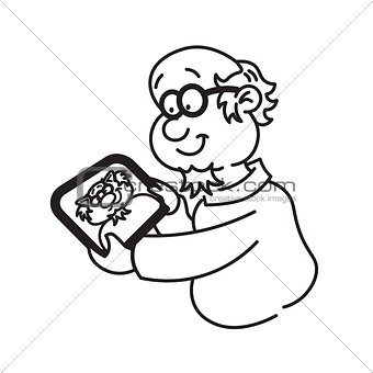 Professor with tablet