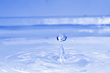 blue water drop, splash