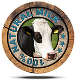 100 Percent Natural Milk- Wooden Icon