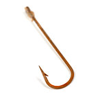 Rusty old fish hook. Selective focus.