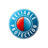 vector logo button to invoke protection