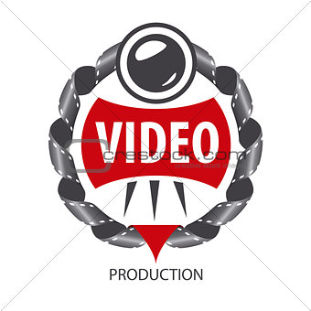 vector logo emblem of the lens and videotapes
