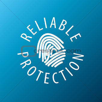 vector logo fingerprint on a blue background