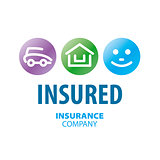 vector logo for life insurance, car and real estate