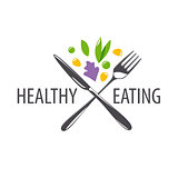 vector logo fork, knife and vegetables