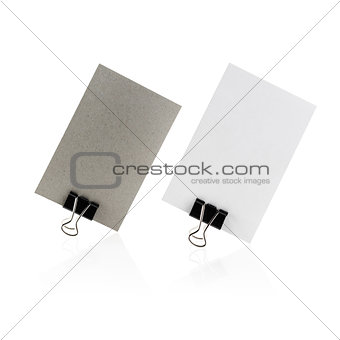 Two blank business cards