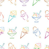 Ice cream pictogram, seamless