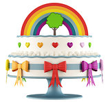 Colorful birthday cake for children