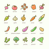 Set of vegetables and greens icons