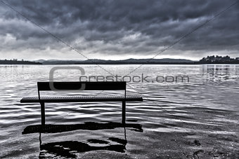 Bench on the lake of Varese