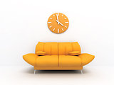 3D Sofa and clock