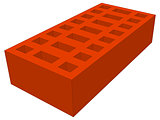 Brick on white. Vector illustration