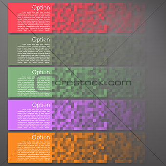 Set of Colorful Pixel Banners