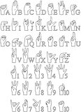 Sign Language A To Z Numbers Hands Pack Lineart