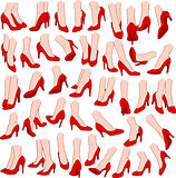 Woman Feet With Red High Heel Shoes Pack