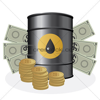 Oil with money.