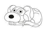 Cartoon puppy, coloring book page for children