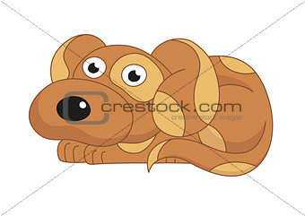 Vector illustration of cute dog surprising