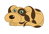 Vector illustration of cute funny doggy smiling
