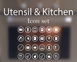 Utensil and kitchen icon set