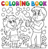 Coloring book children with bubble kit