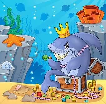 Shark with treasure theme image 4