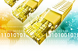 Set of golden computer cables