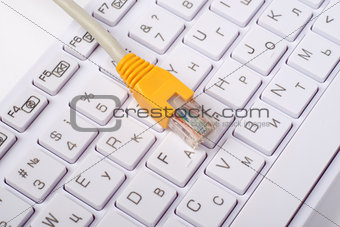 Computer keyboard with cable