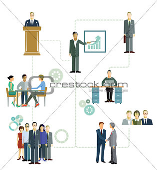 Infographics with businessmen