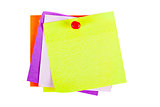 Yellow Post it Note with Red Push Pin