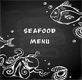 Vintage hand drawn seafood menu