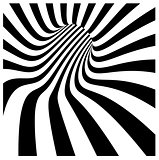 tunnel vortex in concentric black and white stripes