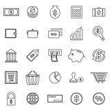 Money line icons on white background