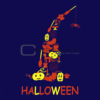 Halloween design from filled elements