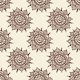 Indian style seamless pattern with ethnic flowers.