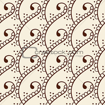 Indian style seamless pattern with ethnic flower branches.