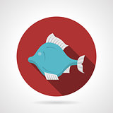 Exotic fish red round vector icon