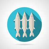 Sardines flat round vector icon