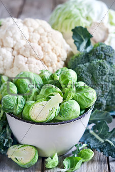 Assortment of cabbages